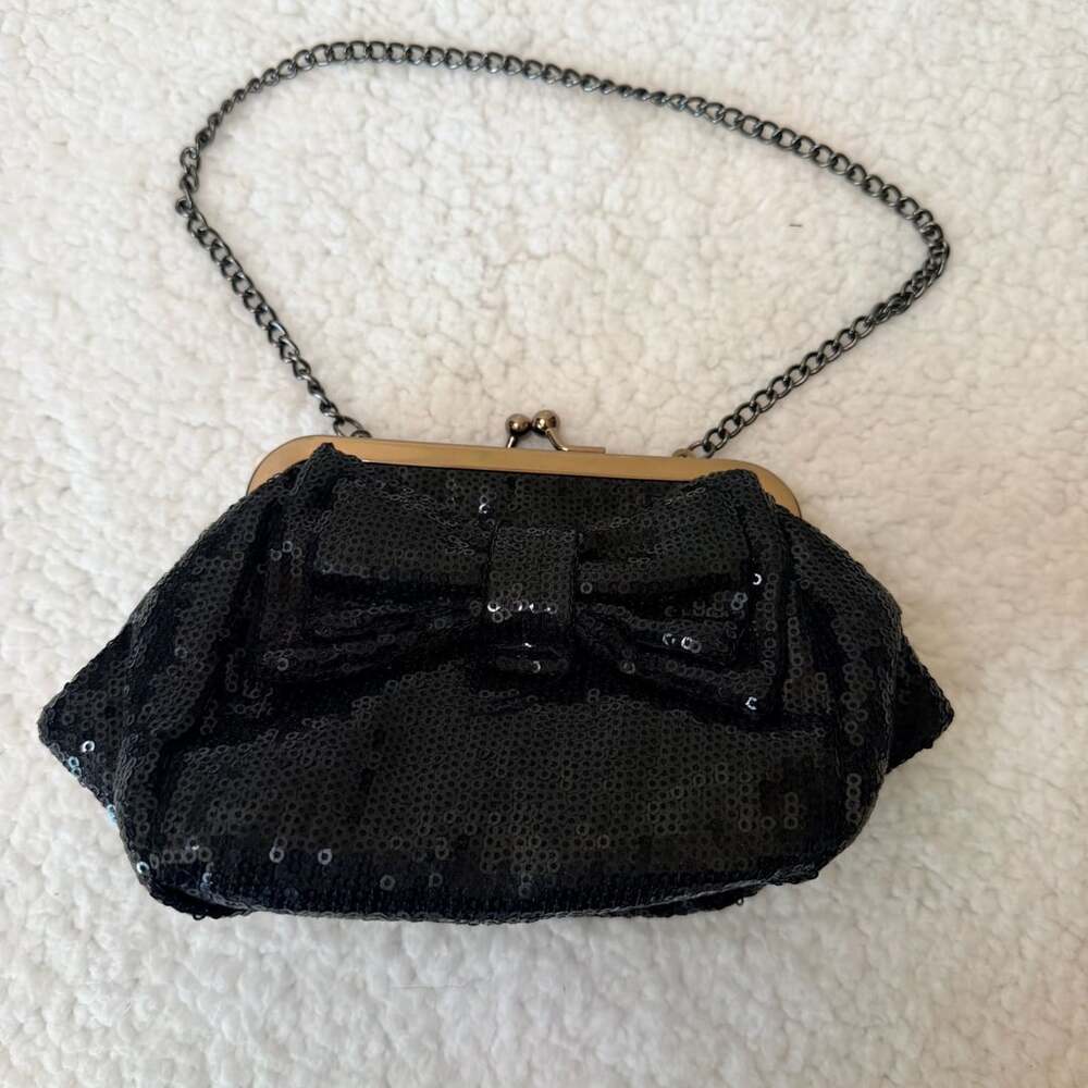 Rare Betsey Johnson y2k Black Sequined